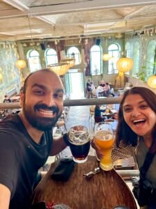 A girl and a boy with beer