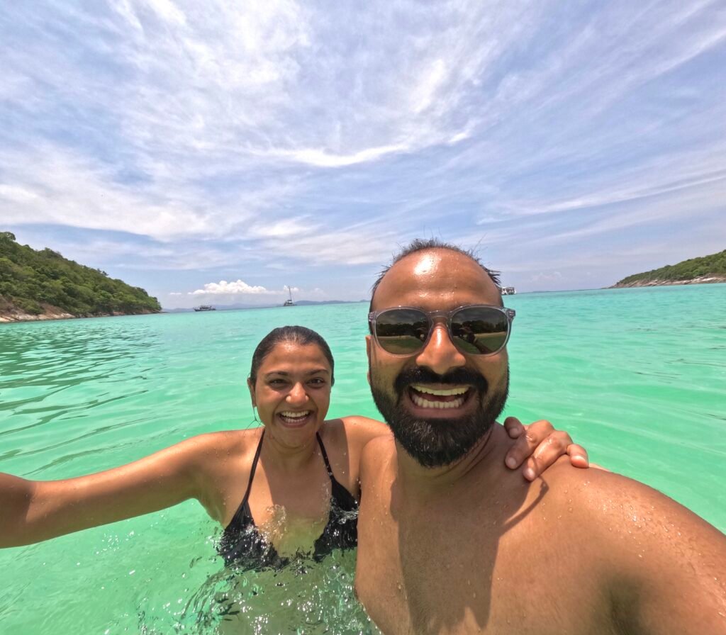 A man and woman in the sea