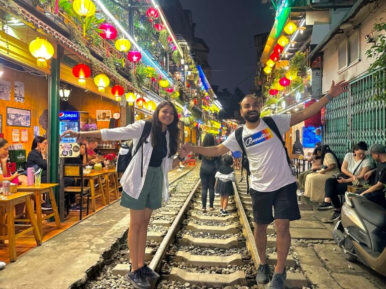 Man and Woman at the railway tracks