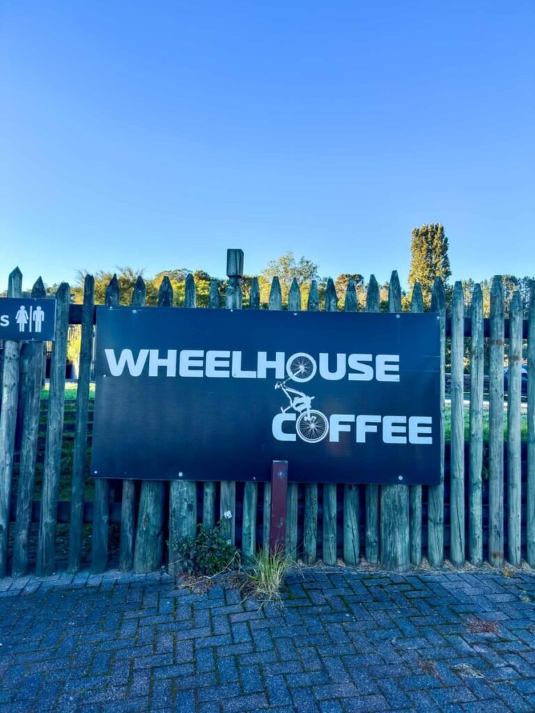 Sign for Wheelhouse Coffee café in Rotorua, a popular stop before or after the Mount Tarawera guided hike