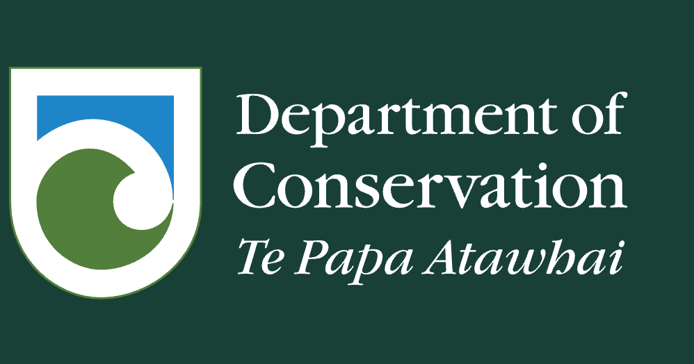 Department of Conservation Te Papa Atawhai logo representing DOC campsites New Zealand