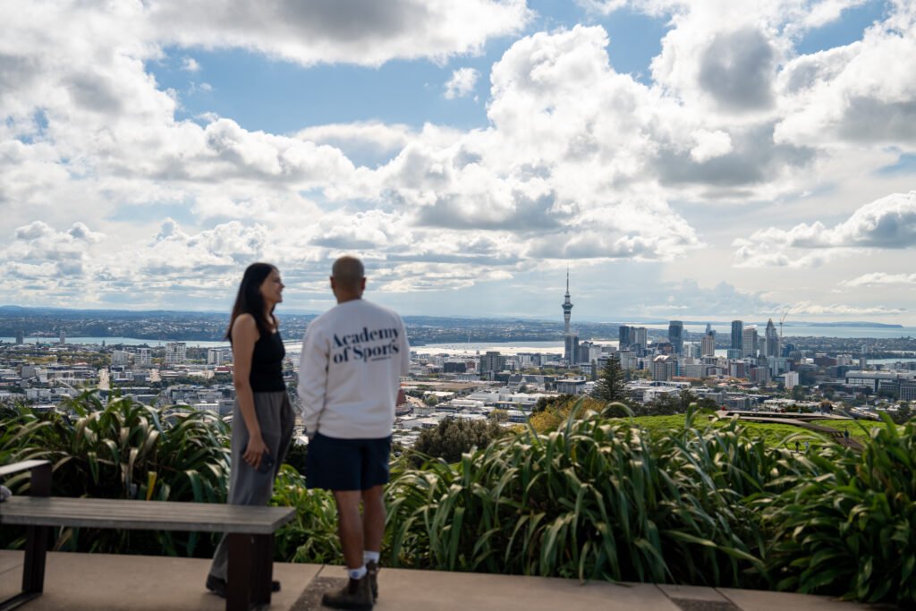 View from Mount Eden summit overlooking Auckland