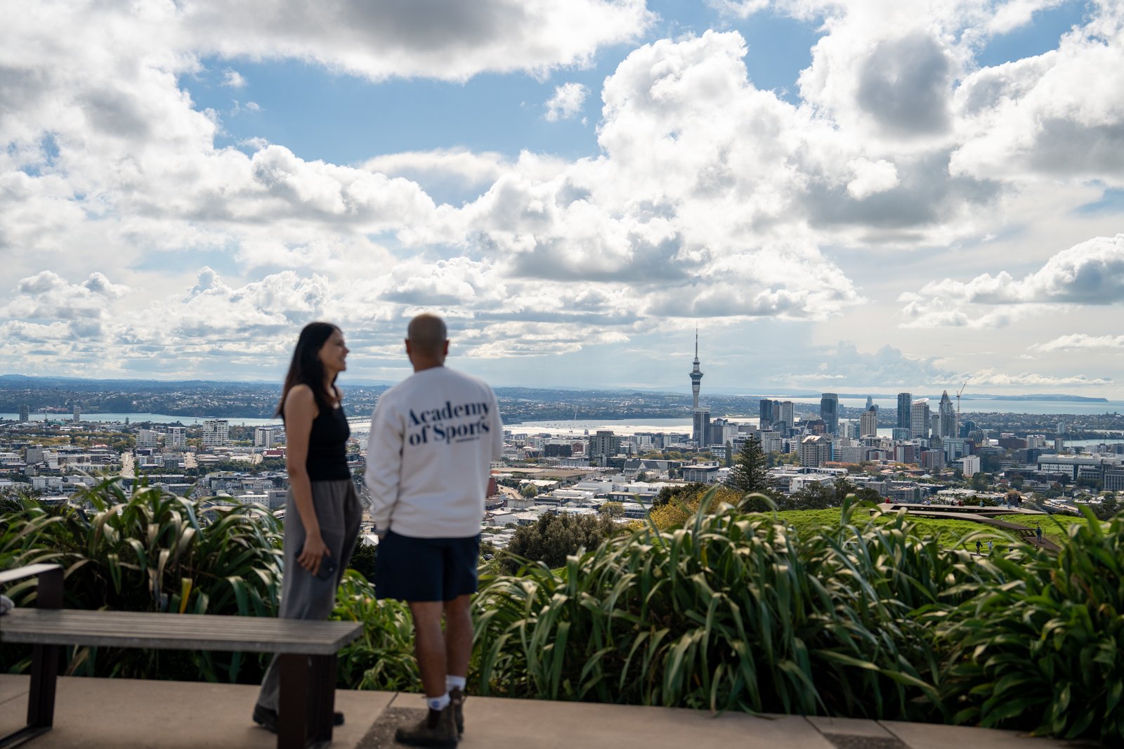 View from Mount Eden summit overlooking Auckland